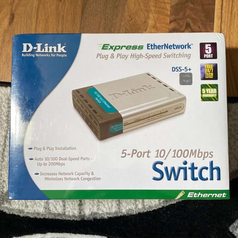 Host Pick 💙 D-link BDSS-5+ 5-Port 10/100 EXPRESS ETHER NETWORK SWITCH DESKTOP